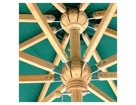Parasol octogonal (toile Sunbrella verte)